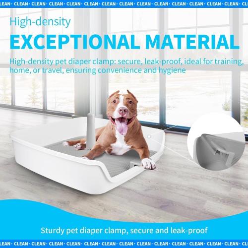ALL FOR PAWS Dog Potty Tray, 24.8x24.8Indoor Pet Pee Pad Holder with Pee Post, Puppy Potty Trainer, Dog Litter Box and Pet Toilet for Small Medium Dogs, Housebreaking Supplies(Pee Pads Not Included)