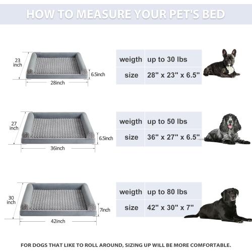 BFPETHOME Dog Beds for Large Dogs, Orthopedic Dog Bed for Medium Large Dogs,Big Waterproof Couch Pet Bed with Removable Washable Cover