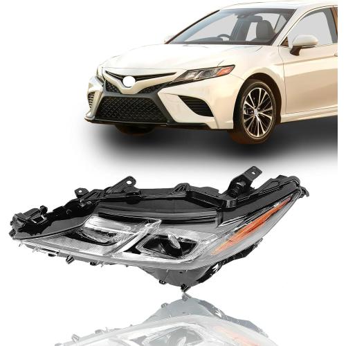 ILAMP Headlight Fit For 2018 2019 2020 Toyota Camry L/LE/SE Projector LED Headlamp (Left Driver) W/Clear Lens LH 81150-06C40 CM17A01-4L