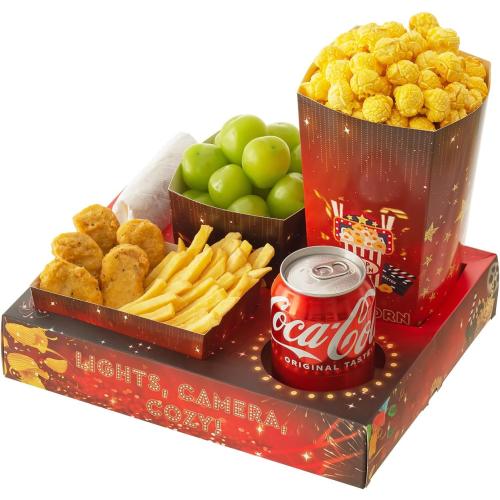 Baffect Movie Night Snack Trays 100pcs Include 20 Movie Night Trays, 20 Popcorn Boxes, 20 Salad Bowls, 20 Nacho Bowls, 20 Movie Party Invitations, Outdoor Movie Night Supplies For Nacho Bar