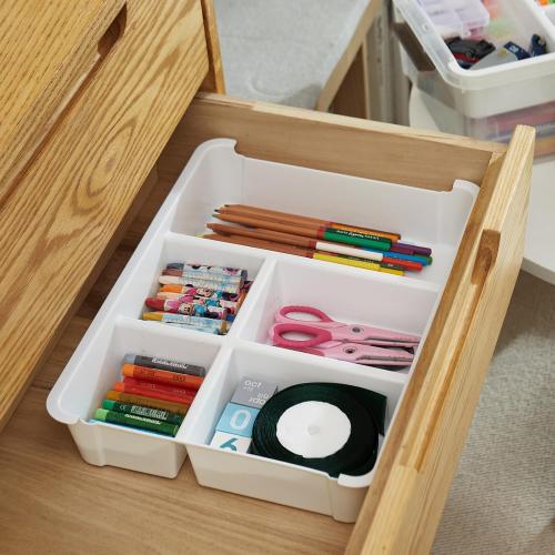 17 QT Plastic Storage Box with Removable Tray Craft Organizers and Storage Clear Container for Organizing Bead, Tool, Sewing, Playdoh (White, 1Pack-17QT)