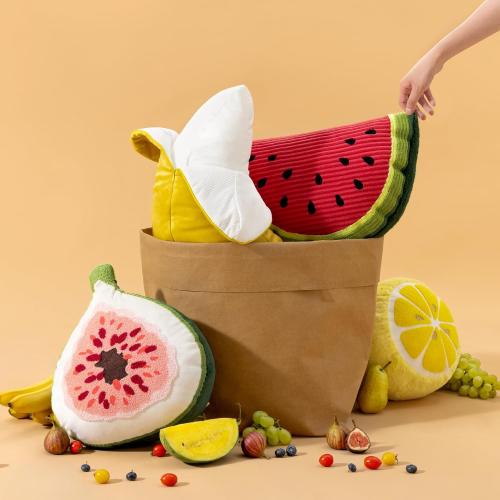 Phantoscope Fruit Shaped Pillows Series Banana Shaped Throw Pillow, Fun Home Decor of Fruit Themed Shaped Cushions, Fall Decorative Shaped Pillow for Couch Bed and Chair, Yellow, 21 x7 inches