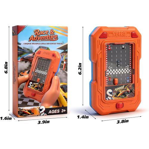 Racing Adventure Car Toy, Pocket-Sized Toddler Travel Toys, Mini Racing & Driving Games with Light and Sounds, Party Favors Birthday Gifts for 3 4 5 6 Year Old Boys Girls