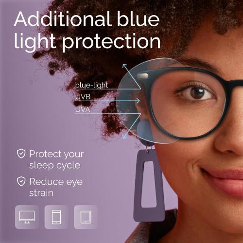 Gaoye Blue Light Blocking Glasses Retro Round - Black & Pink