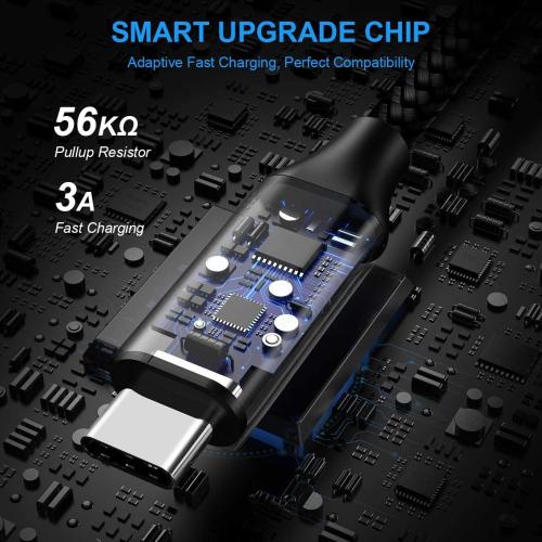 etguuds USB A to USB C Cable 5-Pack (3/3/6/6/10 ft), Fast Charging Type C Charger Cord for iPhone 17 16 15 Pro Max Plus Air, Samsung Galaxy S25 S24 S23 S22 S21 S20 A56 A17 A16, Pixel, Moto G, Black