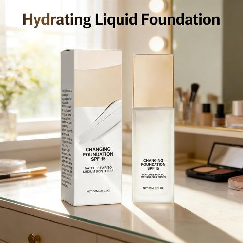 Color Changing Foundation for Mature Skin, Hydrating and Lightweight Liquid Foundations, Tone Suitable for All Skin Types (1pcs)