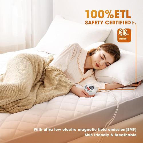 Heated Mattress Pad Twin Size,Electric Mattress Pad with Preheat Functions, Bed Warmer with 12 Heat Settings Controller & 1-12 Hours Auto Shut Off, Machine Washable (39x75,White)
