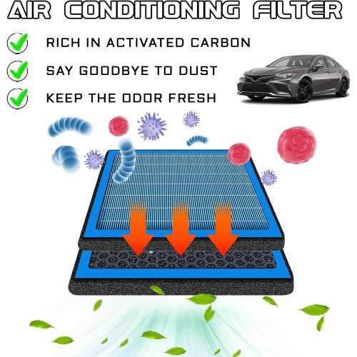 Cabin Air Filter, CF10285 Activated Carbon Air Filter to Adsorb PM2.5 Replacement, HEPA Air Conditioner Cabin Filter for Toyota 4Runner Highlander RAV4 Camry Corolla Sequoia Sienna Avalon