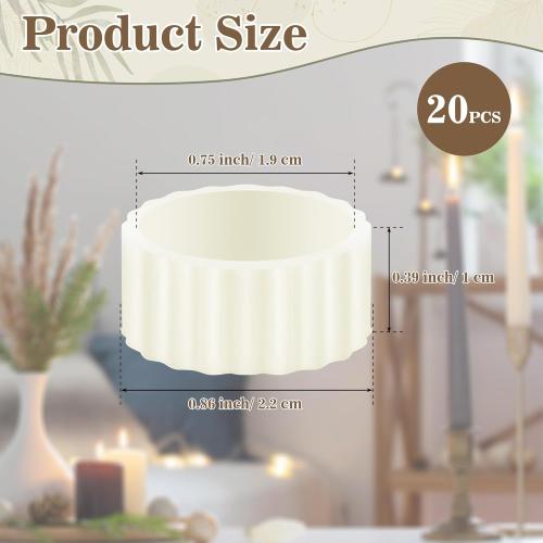 20PCS Rubber Candle Grippers, Grips Inserts for Taper Candles Holder Rubber Rings for Upright