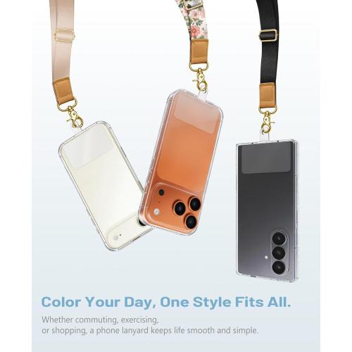 Phone Lanyard Crossbody Wrist Strap, Black Cell Phone Lanyards for around the Neck Wristlet Adjustable Strap for Keys Case ID Badges Accessories