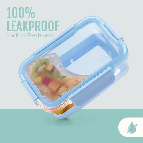 Ello Duraglass Refresh 3.4 Cup Meal Prep Sets 10Pc, 5 Pack Set- Glass Food Storage Container with Silicone Boot and Airtight BPA-Free Plastic Lids, Dishwasher, Microwave and Freezer Safe, Melon MISSING ONE