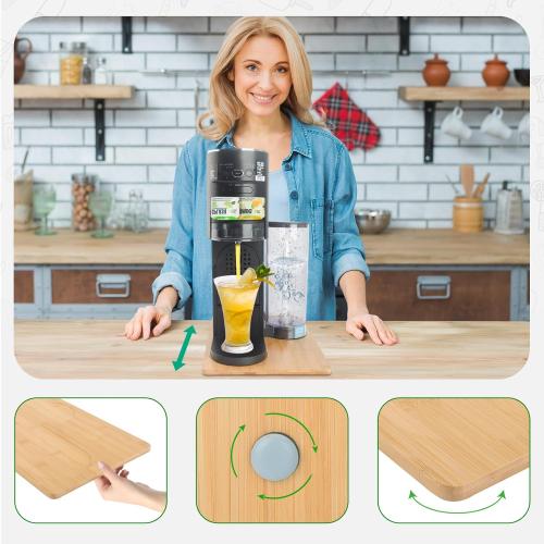 Compatible with Ninja Thirsti Drink System Bamboo Slider - Appliance Slider for Soda Maker, Kitchen Countertop Storage Mover Sliding Tray for Ninja Soda Machine