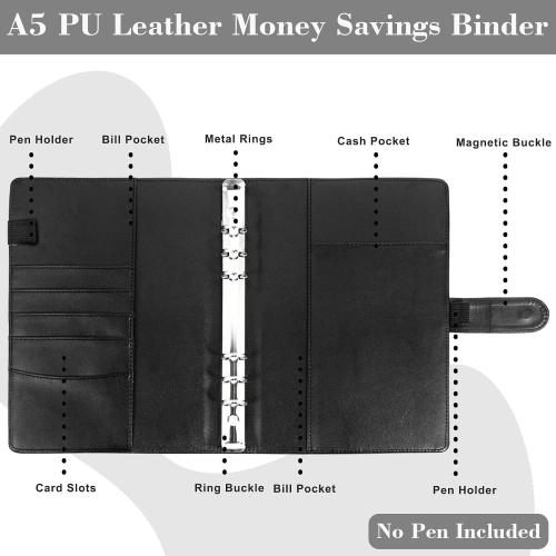 2 Pack 100 Envelopes Money Saving Challenge, Cash Budget Planner A5 Binder