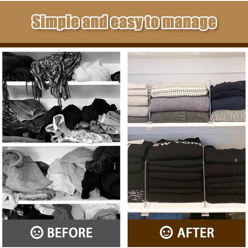 12 Pack Acrylic Shelf Dividers for Closet Organization, Purse Organizers for Closet, Clothing Dividers, Handbag Organizers for Shelves Separator Clear