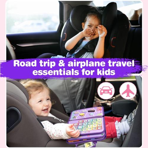 JHkim Busy Board Montessori Toys for Toddlers, Birthday Gifts for Girls, Autism Sensory Travel Toy, Educational Activity Busy Book, Preschool Learning Fine Motor Skills Toys,Purple