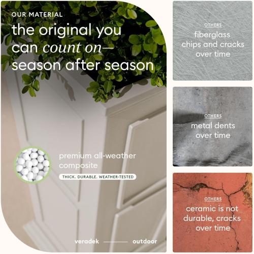 Veradek Brixton Series Planter - Tall Outdoor Planter with Shelf