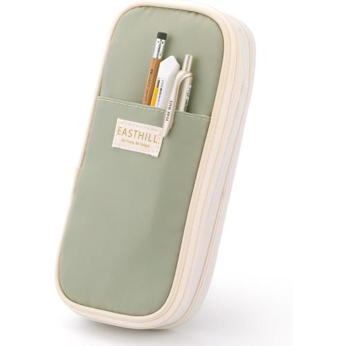 EASTHILL Big Capacity Pencil Case Large Pencil Pouch Stationery Pen Bag for Teen Girls-Green
