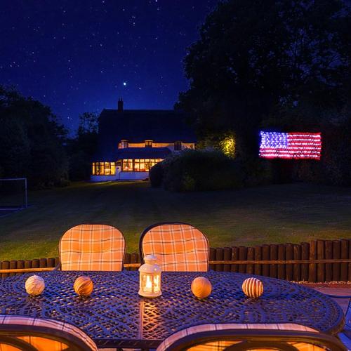 XTF2015 Led Flag Net Lights of The United States, Waterproof American Flag String Light for Christmas, Festival, Holiday, Independence Day, Memorial Day, Decoration, Garden, Yard, Indoor and Outdoor