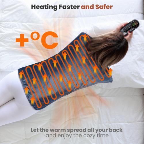 Heating Pad for Back Pain Relief, Large Electric Heat Pad for Neck and Shoulders, 6 Heat Settings & Auto Shut Off Hot Pad, Machine Washable Ultra Soft Fabric, Gifts for Women, Men, Mom, Dad