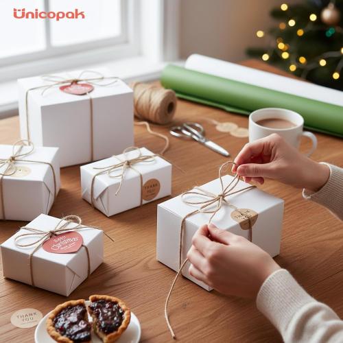 UnicoPak 40 Pack 6x4x3.5 Gift Boxes Bulk, White Small Gift Boxes with Lids for Presents for Candle Mug Perfume Craft Ornaments Cookies Treats Favors