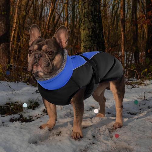 IECOii Extra Warm Dog Coat - Reflective Adjustable Jacket With Buckle Fleece Turtleneck for Cold Weather - Extra Large Dogs