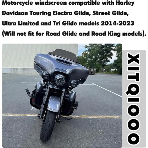 6 inch Smoke Windshield Windscreen for 2014-2024 Harley Davidson Touring Street Glide Electra Glide/Ultra Limited/Tri Glide FLHT FLHX FLHXS FLHTK