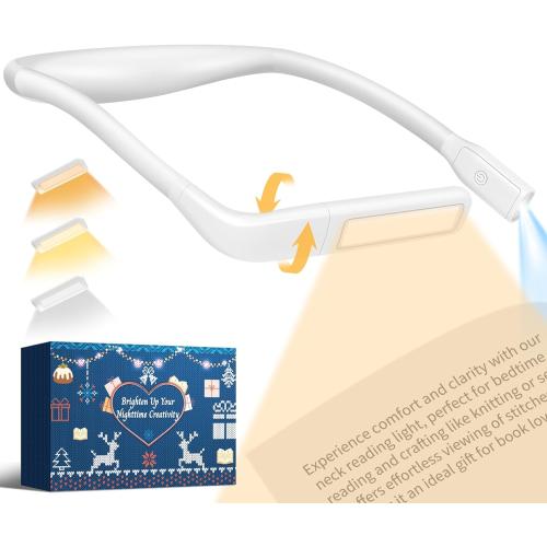 Neck Light, Rechargeable Book Light for Reading, Bright Dual Lamps