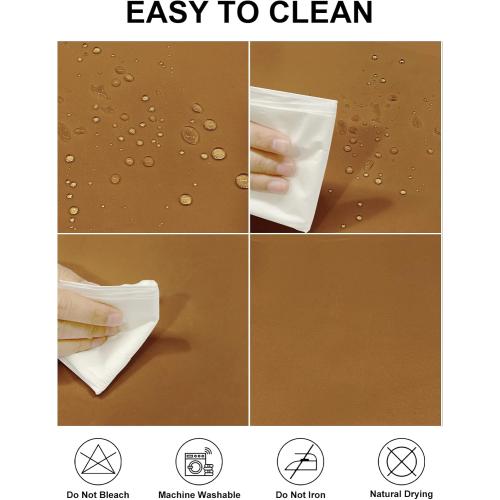 Fokitut 2 Pack Waterproof Round Tablecloth, 132 Inch, Stain Resistant and Wrinkle Polyester Table Cloth, Fabric Table Cover for Kitchen Dining, Wedding, Party, Holiday Dinner-Gold