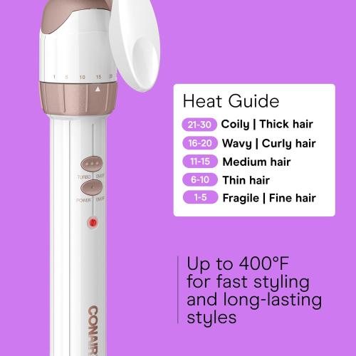 Conair Double Ceramic 3 Barrel Curling Iron, Hair Waver, Create Beachy Waves, Long-Lasting Natural Tight Waves for all Hair Lengths, White / Rose Gold