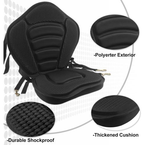 HLOGREE Kayak Seats - 1/2 Pck, Thicken Padded Seat Cushion with Back Support, Canoe & Ocean Sup Compatible