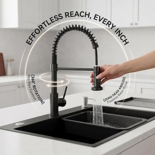 30 Inch Black Drop-In Stainless Steel Kitchen Sink: Single Bowl Deep Scratch Resistant 16 Gauge Workstation with Faucet & Accessories Combo for Family Kitchen