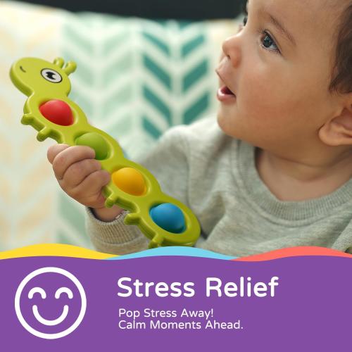 LiKee Fidget Popper Sensory Baby Toys for 10  Months, Push and Popping Busy Board, Montessori Toys for 1  Years Old, Airplane Car Travel Toy for Toddlers 1-3 Stress Relief (2 Pieces)