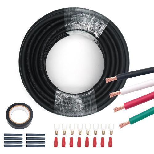 25ft Electrical Wires 14/4 AWG Conductor Automotive Wiring for Mini Split Air Conditioner 14Gauge Speaker Low Voltage Wire 300V led Wire Stranded PVC Cord Oxygen-Free Copper Cable Power(25FT)