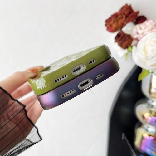 Caseative for iPhone 13 Case,Water Ripple Pattern Curly Wave Frame Soft Phone Case (Wine Red)