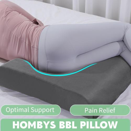 HOMBYS BBL Pillow After Surgery for Sleeping,High Density Foam Butt Pillow,Brazilian Butt Lift Pillow Post Surgery Recovery for Sleeping,BBL Chair with Hole (Dark Grey)