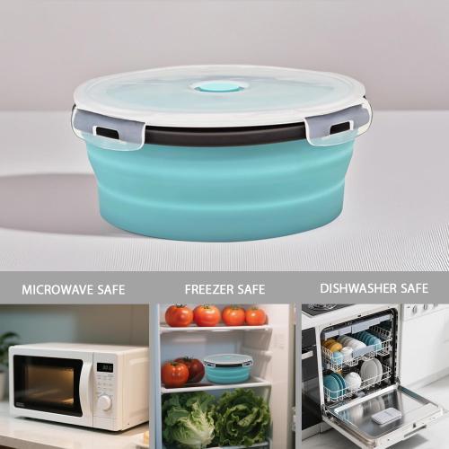 8 Collapsible Food Storage Containers, Silicone Collapsible Food Storage Containers, Collapsible Food Storage Silicone, Rv Collapsible Bowls, Collapsible Storage Containers for Food Camping