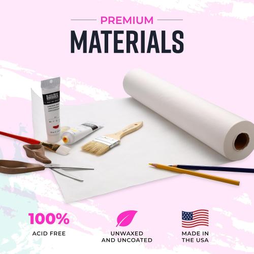 Bryco Goods White Kraft Paper Roll - 36” x 100’ (1200”) - Made in USA - Banner Paper for Painting, Easel Use, Bulletin Boards, Wall Décor, Gift Wrapping, and Children's Projects