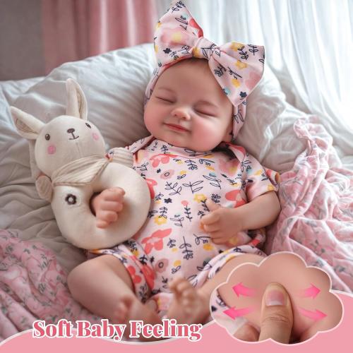 BABESIDE Lifelike Reborn Baby Dolls - Skylar, 17-Inch Realistic Newborn Baby Doll Real Life Baby Doll Girl with Gift Box for Cuddling, Role Playing and Collection