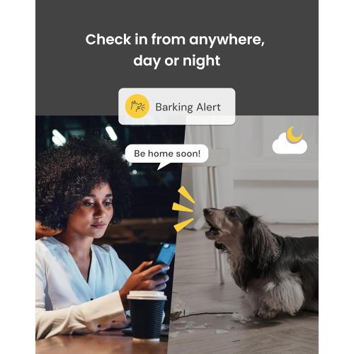 Furbo 360° Dog Camera: Pet Security Cam w/Barking Alerts, Rotating View, Treat Toss w/Phone App, Smart Home Puppy Monitoring, 2-Way Speaker, No Subscription Needed. Standard See, Talk, & Toss Features