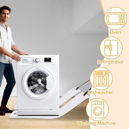 2 Pcs Appliance Sliders for Refrigerators Plastic Appliance Glide with Pull Strap Furniture Moving Slides for Tile Carpet Hardwood Floors (10''×36'')