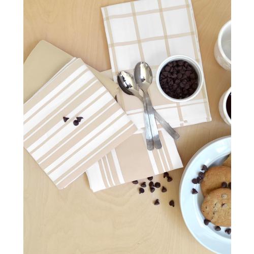 All-Clad Woven Bistro Kitchen Towels: Highly Absorbent, Super Soft Long Lasting - 100% Cotton, 20x30 Dish Towels for Cleaning & Drying Dishes, Pans, Glassware, or Countertops, (2-Pack), Cappuccino