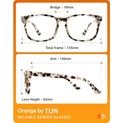 TIJN Blue Light Blocking Glasses for Women Men Clear Frame Square Nerd Eyeglasses Anti Blue Ray Computer Screen Glasses