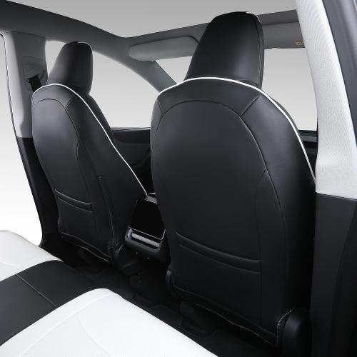 Custom Fit Seat Covers for 2025 2026 Tesla Model Y Juniper (5-Seater) - [NOT for 2026 Juniper RWD/AWD] - Ventilated Seats & Rear Screen Compatible - Nappa Leather Full Set Car Seat Protectors