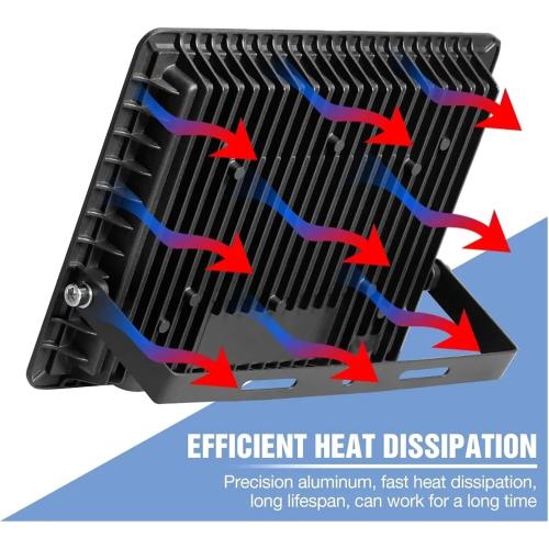 CAARLA Floodlight High Brightness L E D Flood Light 150W 200W 300W AC220V Reflector Outdoor Spotlight Street Light L e d Exterior Wall Lamp for Garden(Warm Light 3000K,220V-50W)