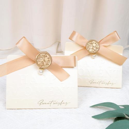 UNIQOOO Wax Seal Stickers - 3D Magnolia Wedding Invitation Envelope Botanical Seal Stickers, 50 Pcs Self- Adhesive Light Gold Stickers, Perfect for Invitation, Christmas, Gift Wrapping, Party