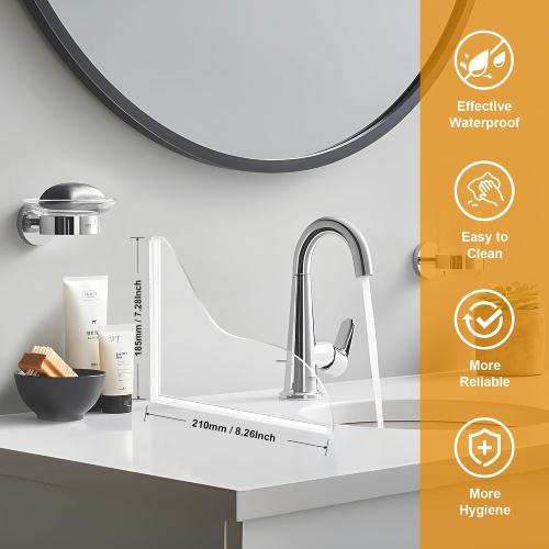 UIOCSSC Shower Splash Guard, 2 Pack Bathtub Shower Water Splash Guards Silicone Bathtub Splash Guard Self-Adhesive Waterproof Shower Guards to Keep Water in Shower
