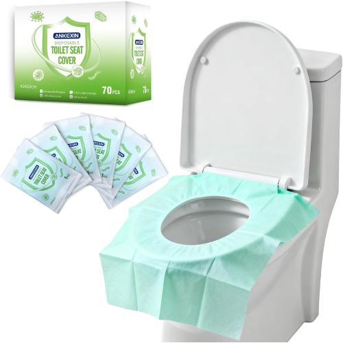 ‼️may be missing pcs ‼️Disposable Toilet Seat Covers, 70 PCS Individually Travel Pack, XL Waterproof & Adhesive Secure Fit for Public Restrooms, Airplane & Office Use