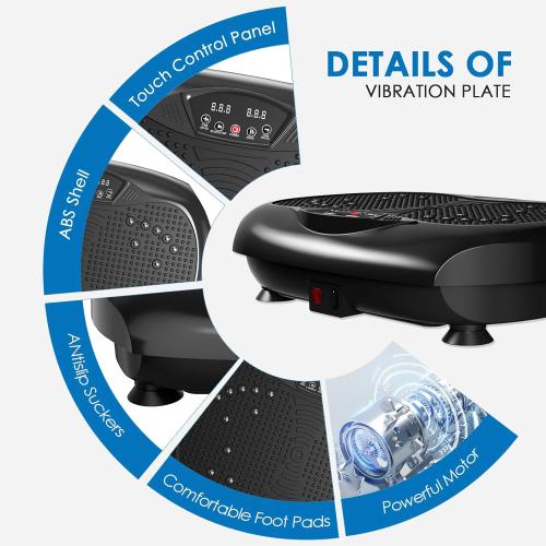 Vibration Plate Exercise Machine - Whole Body Workout Vibration Platform Lymphatic Drainage Machine for Weight Loss Home Fitness with Resistance Bands Remote