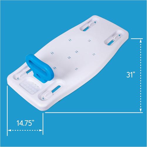 Carex Portable Shower Bench - Shower Bath Seat - Fits tub having width in the range of 19-28. Comfortable Contoured Seating Area with 300 Pound Weight Capacity, Portable and Easy to Store