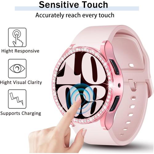 [12Pack] RICHONE Bling Screen Protector Case Compatible with Samsung Galaxy Watch 6 40mm, HD Full Protection Flexible TPU Bumper Anti Scratch Watch Cover Face for Women (SM-R930 40MM)